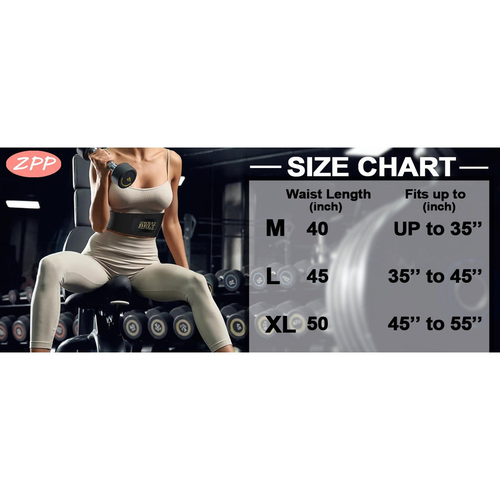 ZPP Waist Trainer Trimmer Sweat Belt for Women & Men Neoprene Size M