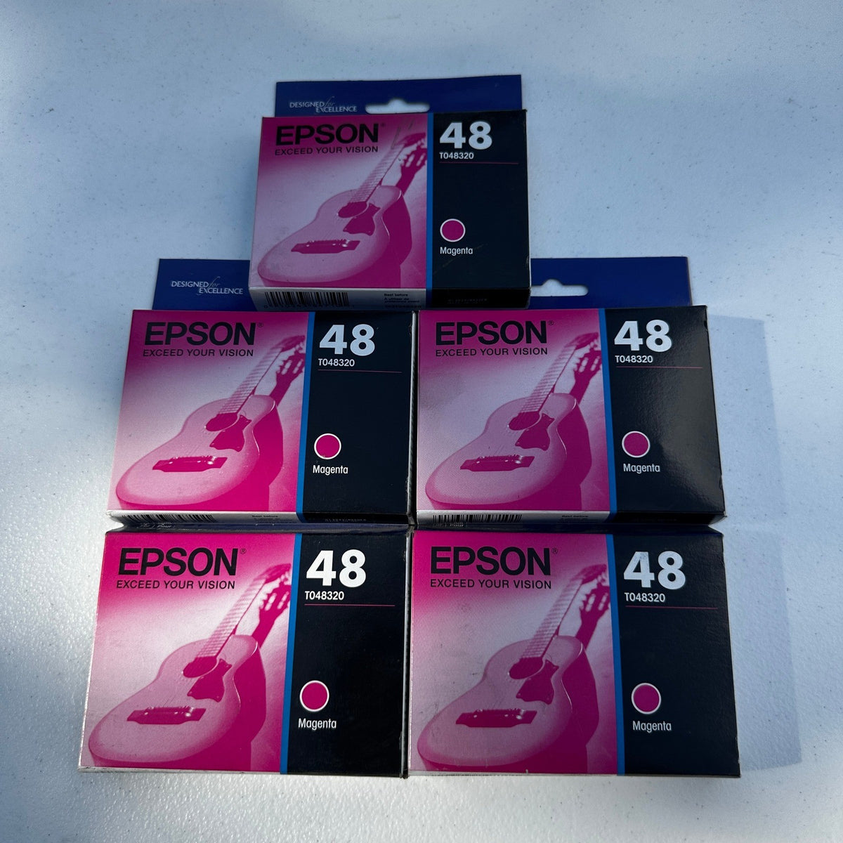 Set of 5 Epson 48 T048320 Magenta Ink Cartridge EXP 01/2022