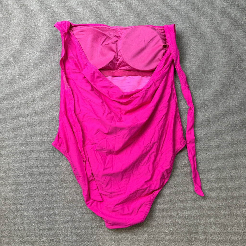MSRP $44 Smismivo Women's XXL Tummy Control Halter One Piece Swimsuit Ruched
