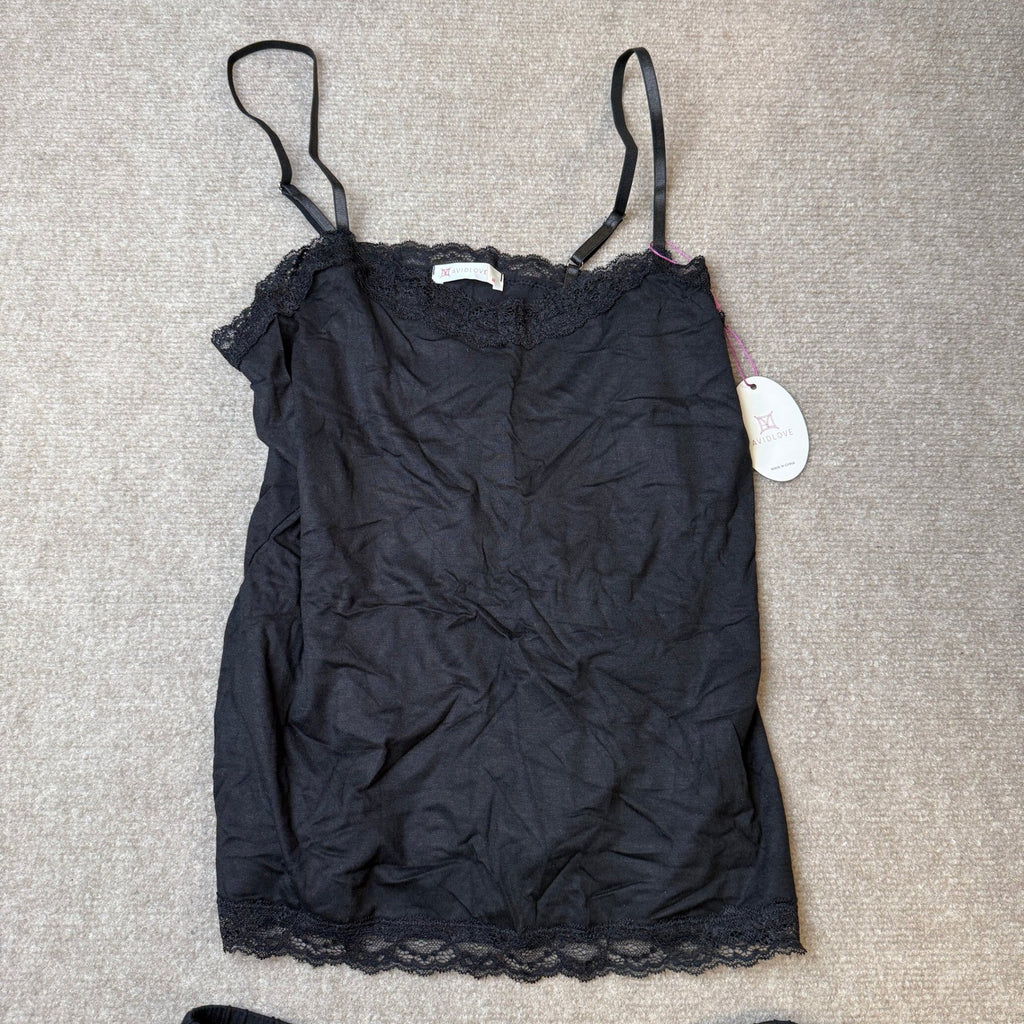 MSRP $20 Avidlove Women's M Lace Trim Cami Modal Pajama Set 2 Piece Sexy Pj Se