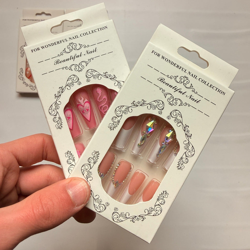 Lot of 10 Pack of 24 New False Press On Nails Assorted Designs and Colors №N45