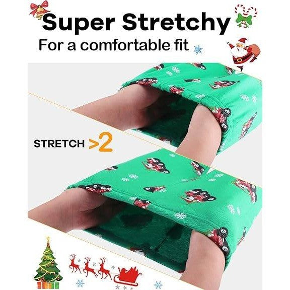 MSRP $23 DAUGHTER QUEEN Green Santa 2T Boys & Girls Christmas Pajamas 100% Cott