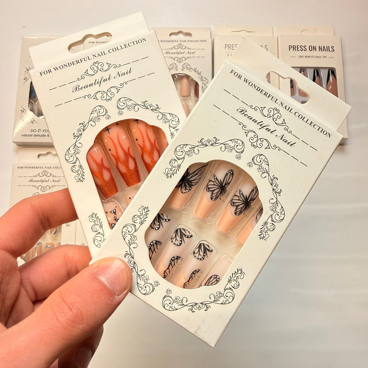 Lot of 10 Pack of 24 New False Press On Nails Assorted Designs and Colors №N29