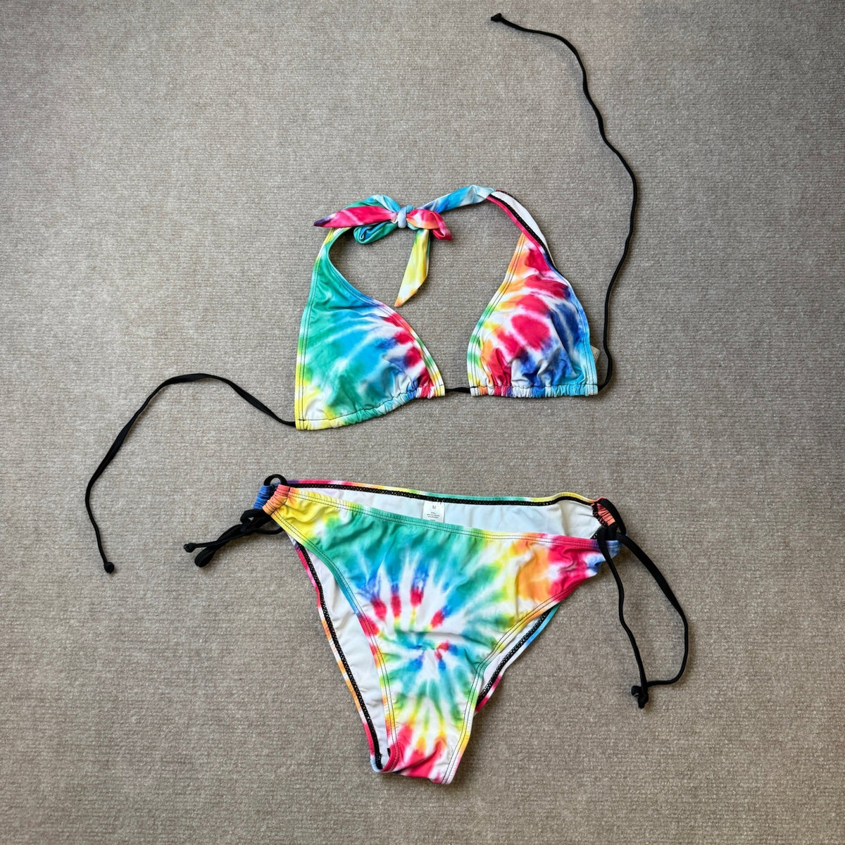 MSRP $40 PIOKNGY Women's M Tie Dye Two Piece Sexy Bikini Set Swimsuits Swimw