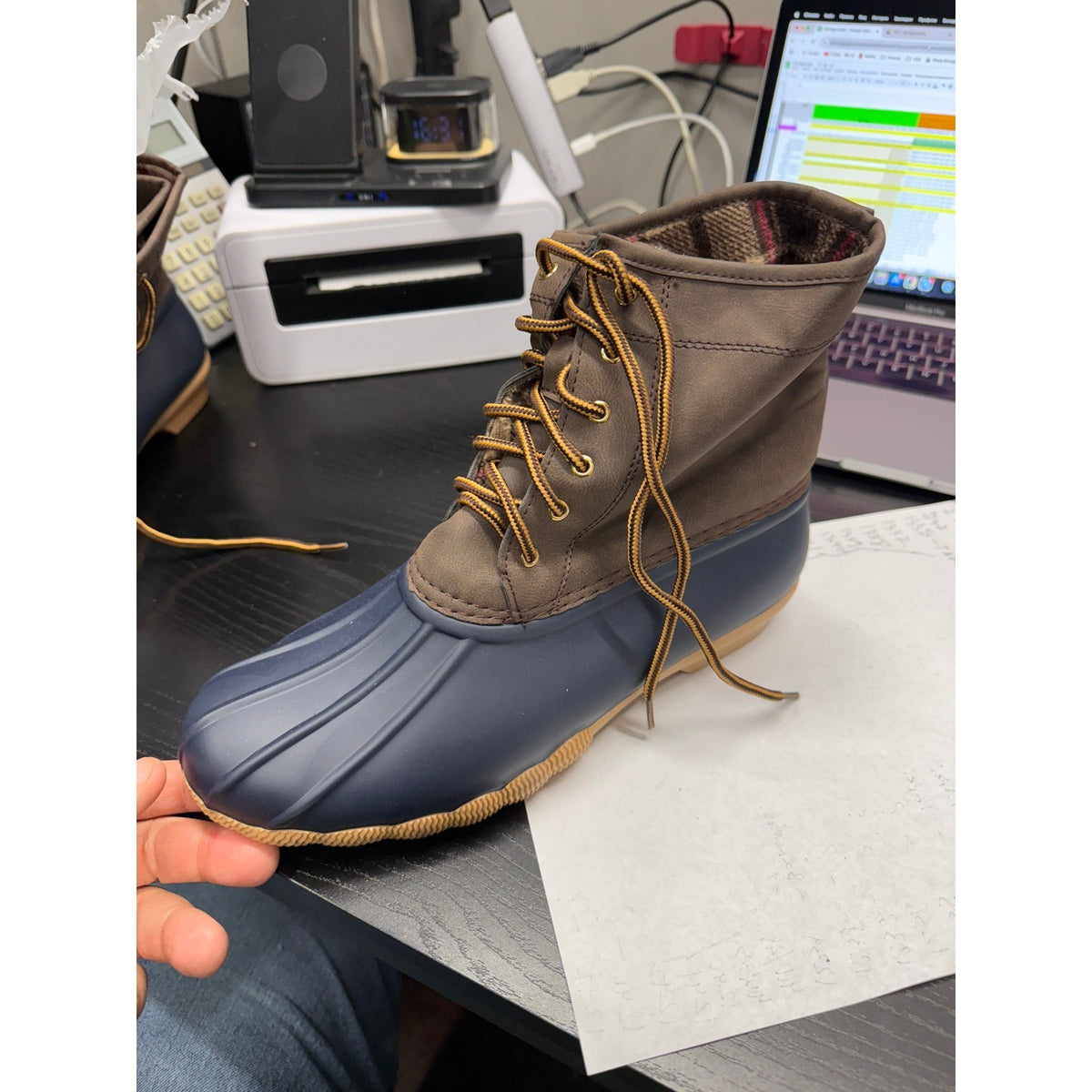 Women's US 8 High Quality Lace Up Duck Boots Rain Boots Garden Shoes Waterproof