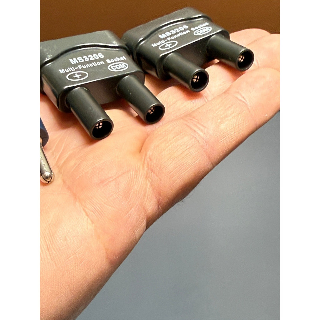 Set of 3 Multi-Function Socket Adapters - 2x MS3206 1x Blue Multimeter Accessor