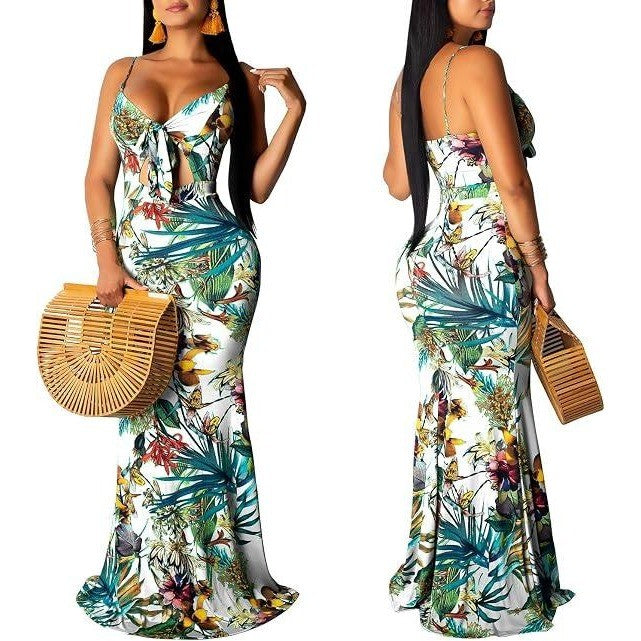 MSRP $39 SheKiss Women's XL White Summer Floral Long Maxi Dress Spaghetti Strap