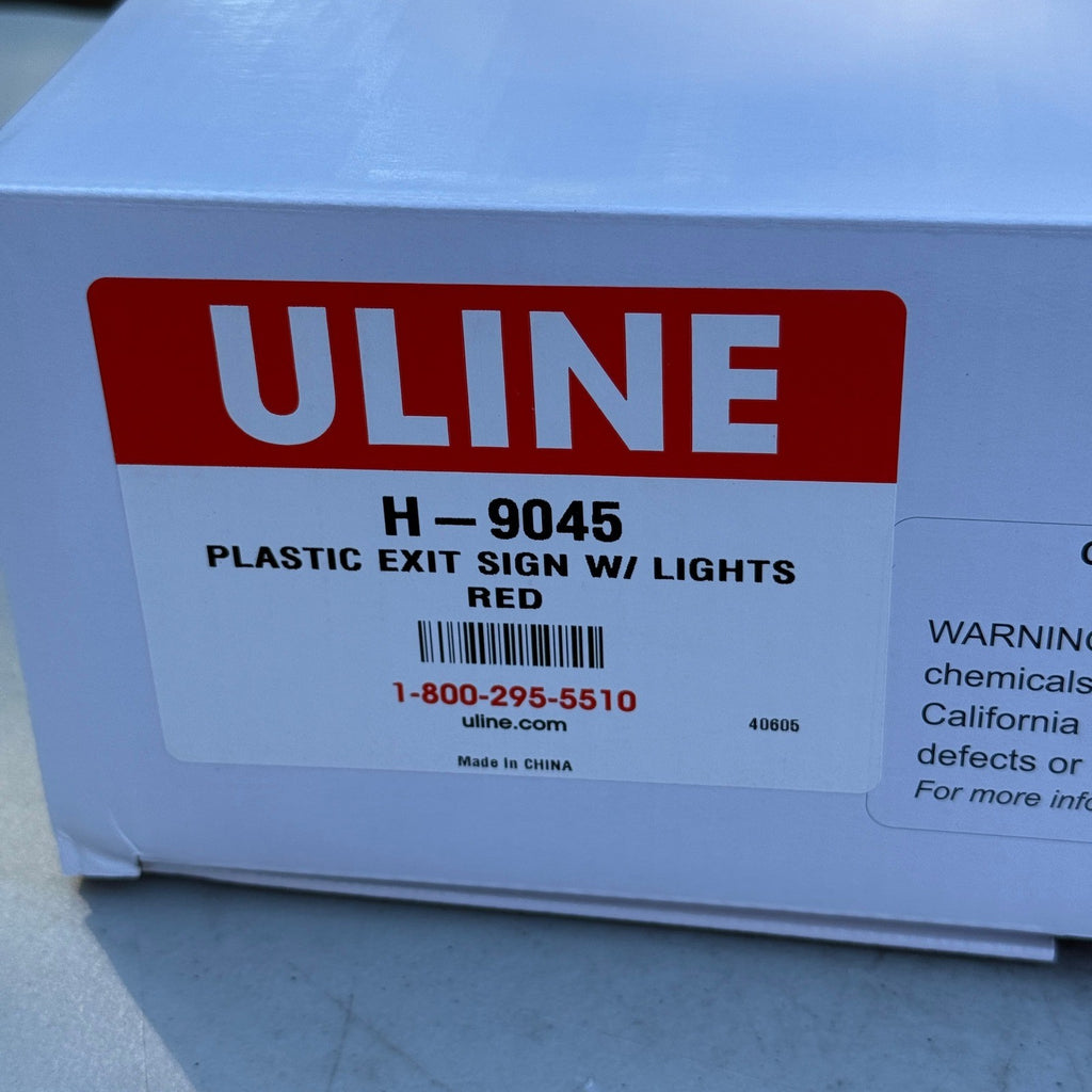 Uline H-9045 Hard-Wired Exit Sign Plastic with Emergency Lights, Red Letters