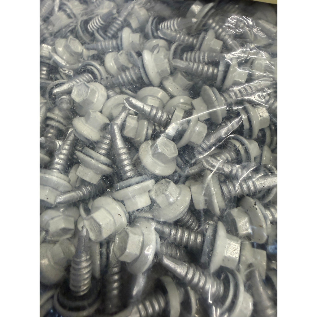 Lot of 500 Light Gray 7/8" Stitch Screws Roofing Hex Washer Head