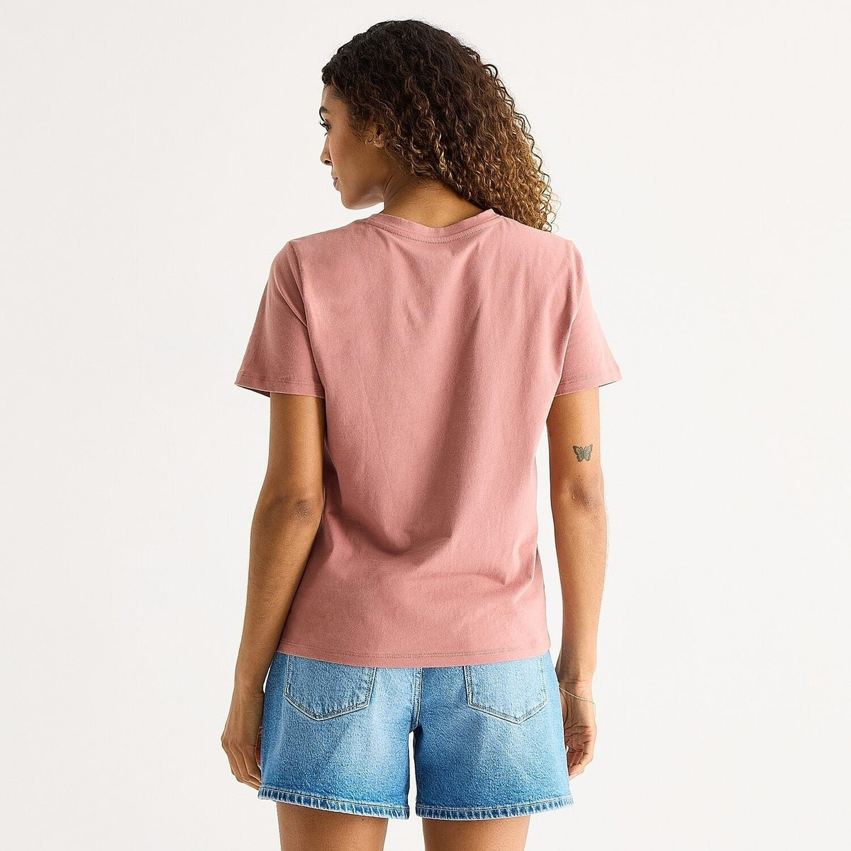 MSRP $16 A.N.A Womens L Petite Burlwood Round Neck Short Sleeve T-Shirt
