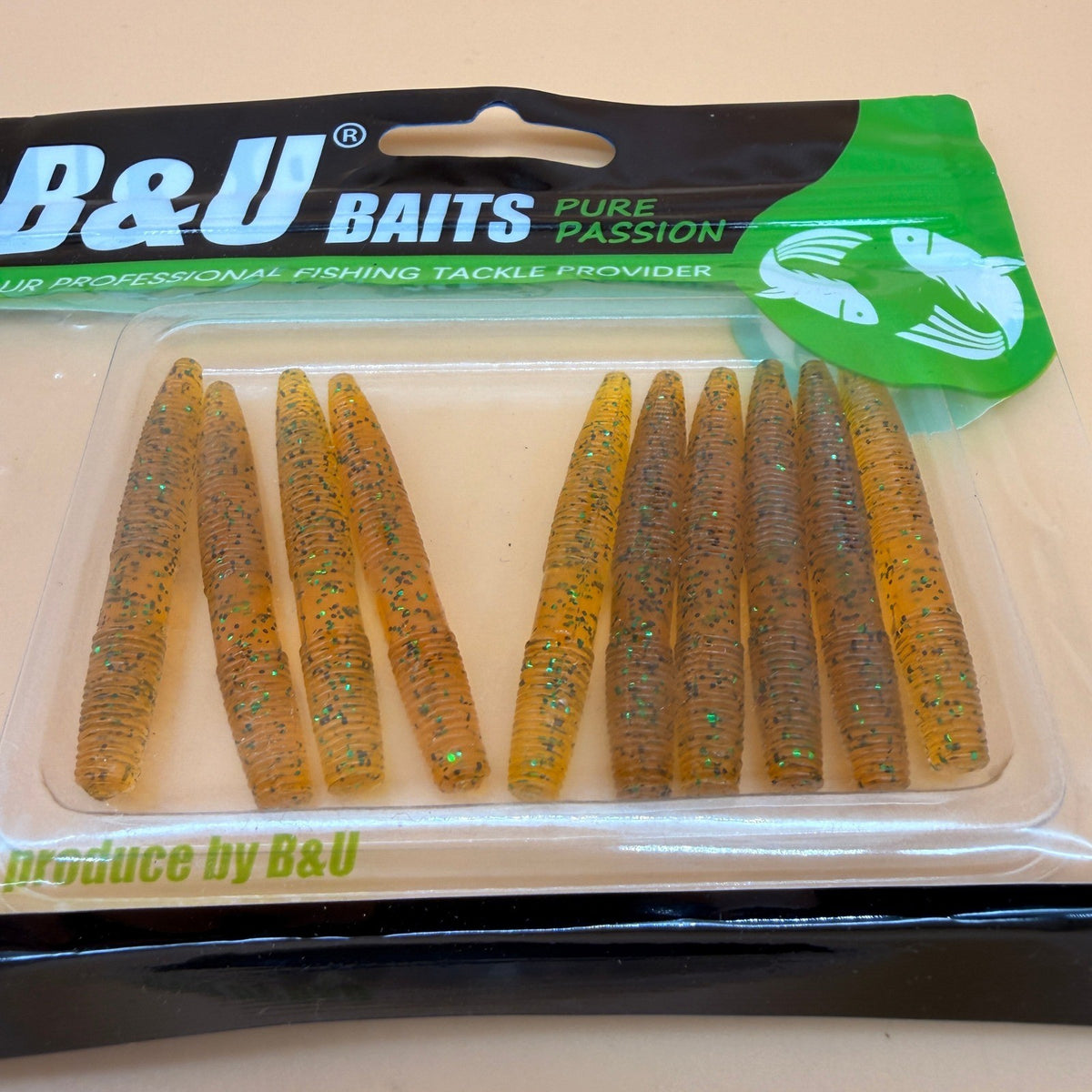 Pack of 10 B&U Multi Light Brown Floating Senko Worms Bass Fishing Lure Ned Wack