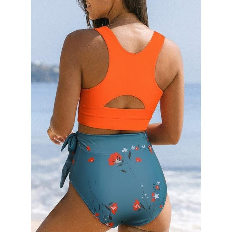 MSRP $36 Dokotoo Women's M 2 Piece Swimsuit Scoop Neck Sleeveless Racerback