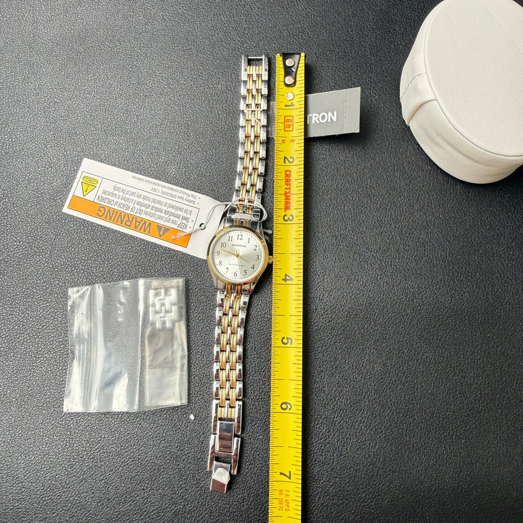 MSRP $65 Armitron Women's 75/5304TTB Two Tone Bracelet Watch New Battery, Ea