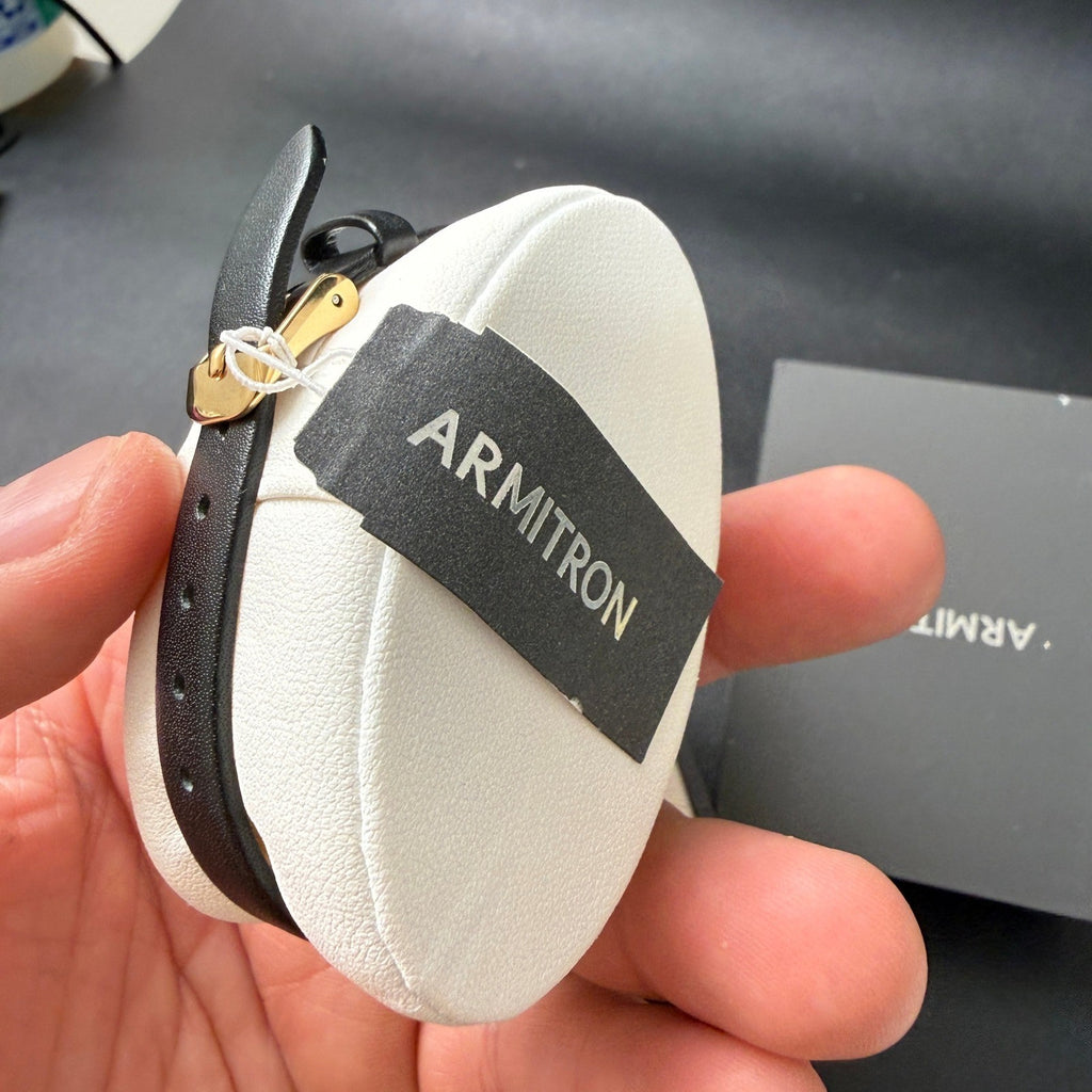 MSRP $40 Armitron Women's 75/2447GPB Diamond Black Leather Strap Quartz