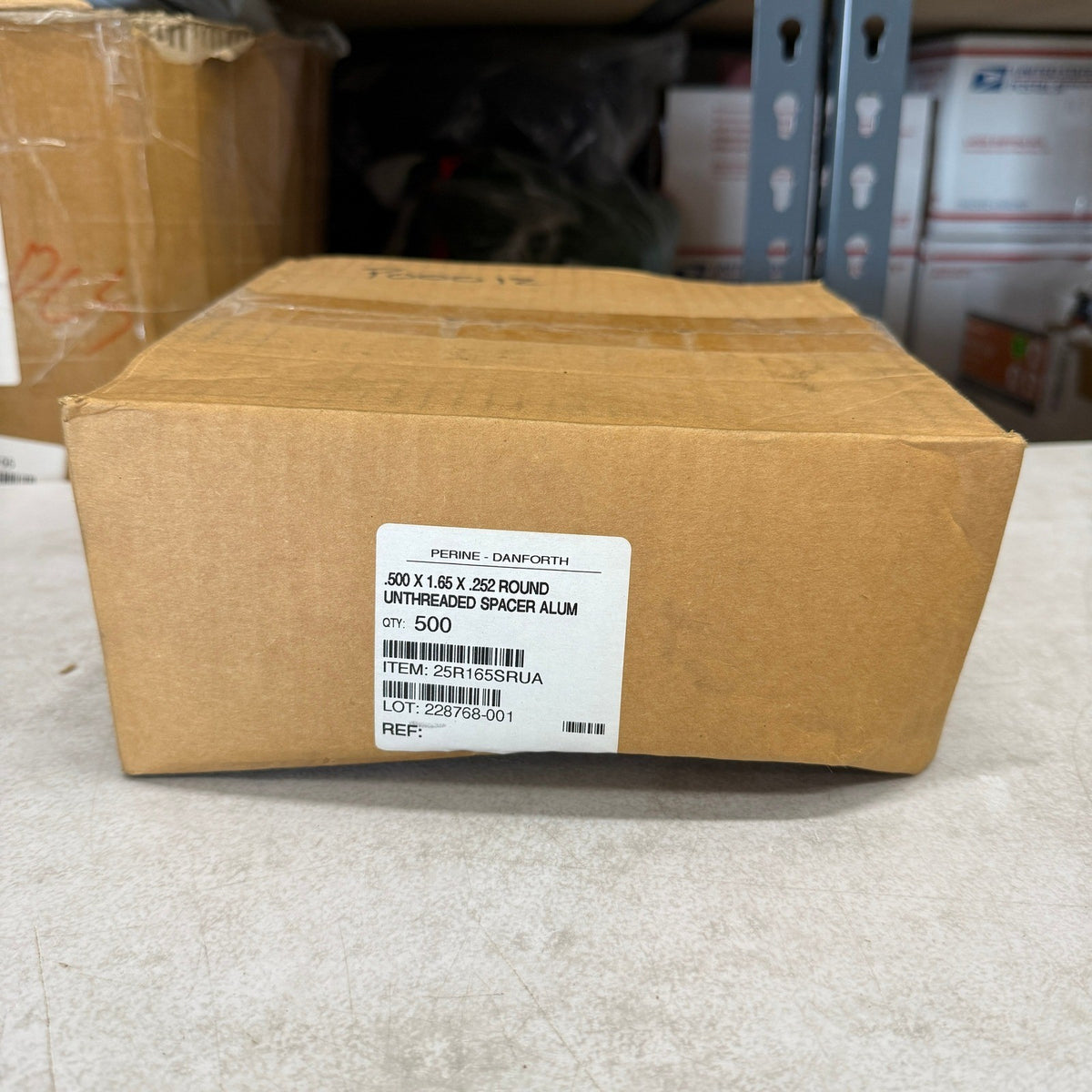 Pack of 500 Perine-Danforth .500 x 1.65 x .252 Round Unthreaded Spacer Aluminum
