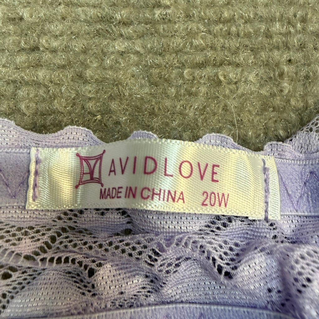 MSRP $26 Avidlove Women's Plus Size 20W Lilac Lingeire Lace Babydoll Mesh
