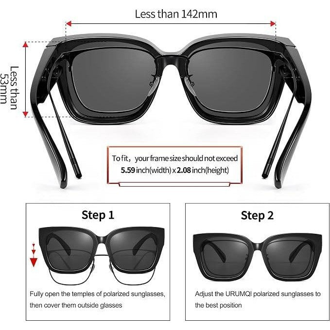 MSRP $32 URUMQI Womens Polarized Sunglasses Fit Over Glasses UV400 Protection