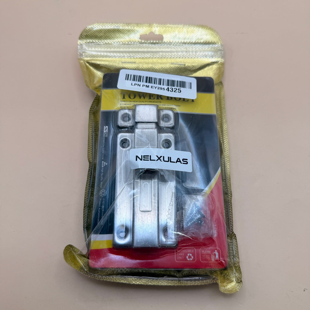 Set of 2 NELXULAS Stainless Steel Door Latch Sliding Lock Barrel Bolt (4-1/5")