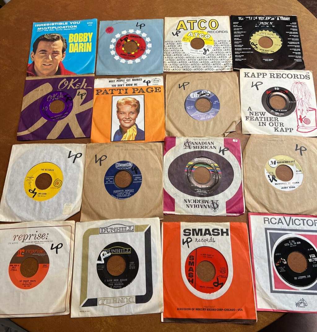 Lot Of 16 - Vinyl 45 RPM Records Patti Page Bobby Darin