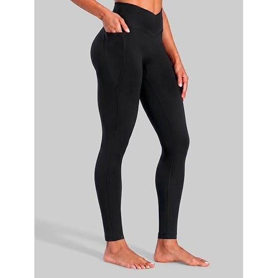 MSRP $39 Sunzel Women's M Black 28" Inseam Crossover Waist Workout Leggings