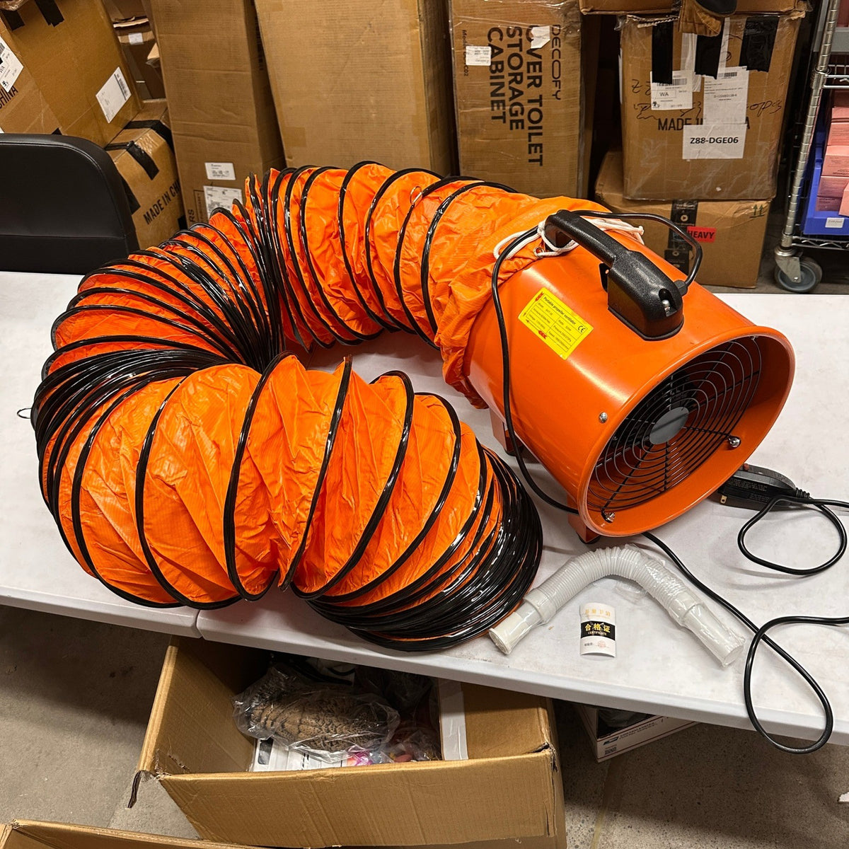 12" Utility Blower Exhaust Fan SHT-30 520W High Velocity Ventilator w/ Duct Ho