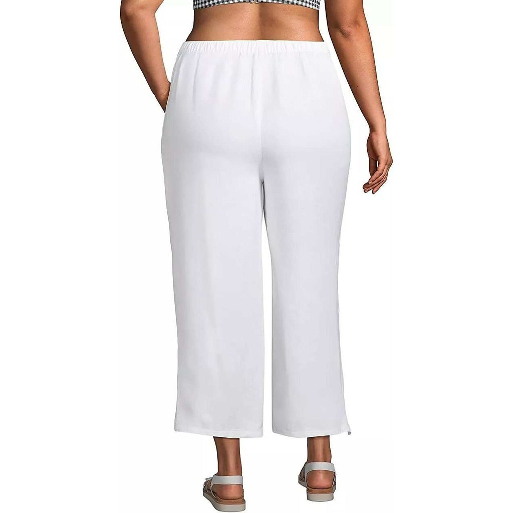 Lands' End Women's S UPF 50 White Pareo Swim Cover Up Pants