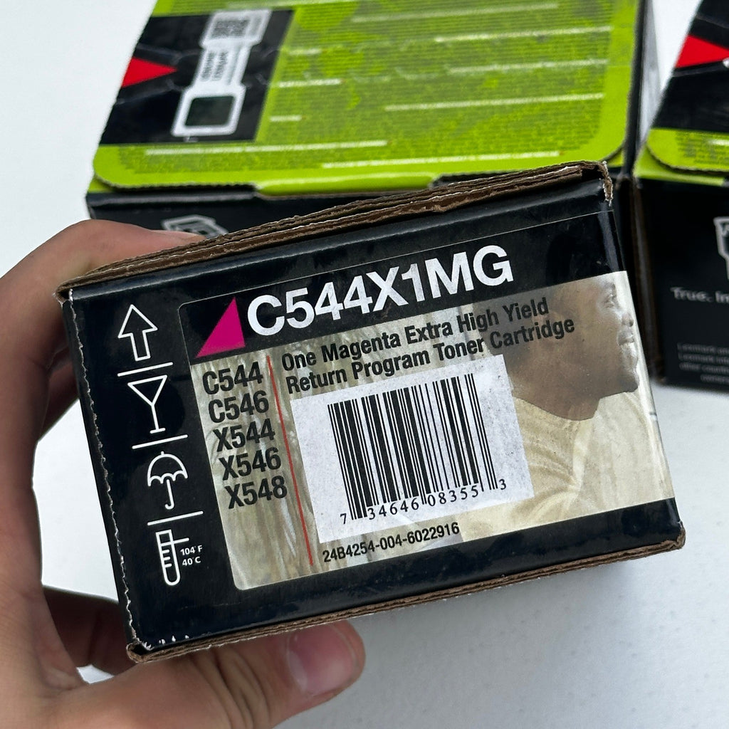 Set of 3 Lexmark C544X1MG Magenta Extra High Yield Toner Cartridge C544 C546 X54