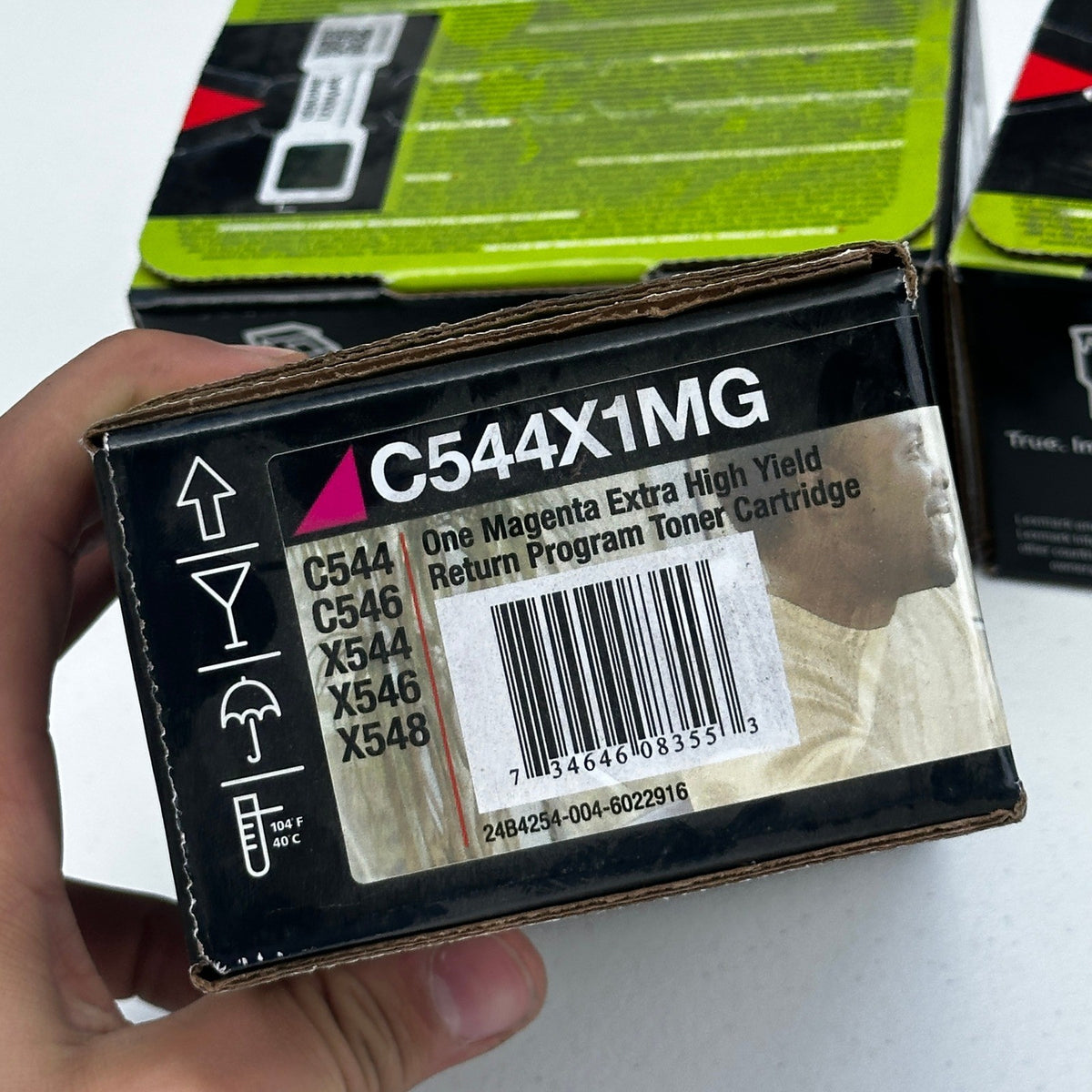 Set of 3 Lexmark C544X1MG Magenta Extra High Yield Toner Cartridge C544 C546 X54