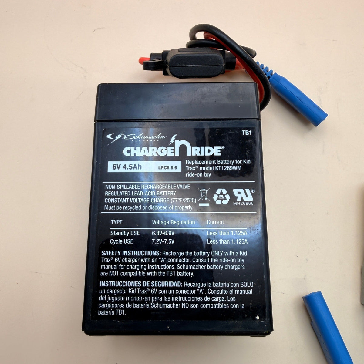 Schumacher Electric TB1 Charge 'n Ride 6V Rechargeable Replacement Battery