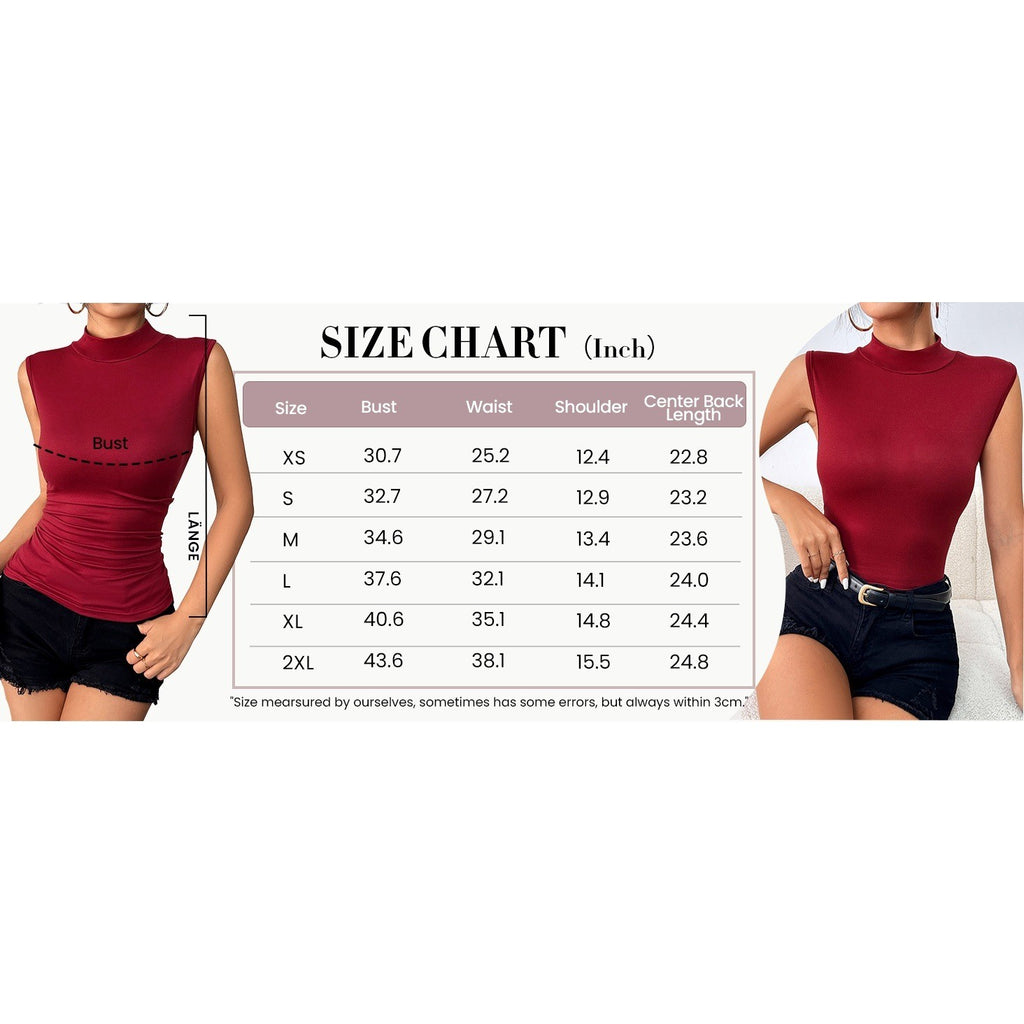 Zeagoo Women's M Purple Mock Turtleneck Tank Top Slim Fitted Sleeveless Top