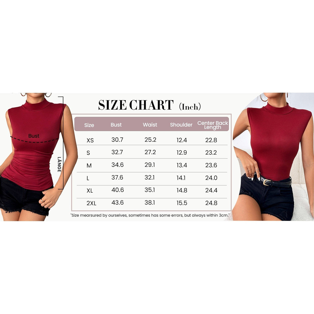 Zeagoo Women's M Purple Mock Turtleneck Tank Top Slim Fitted Sleeveless Top