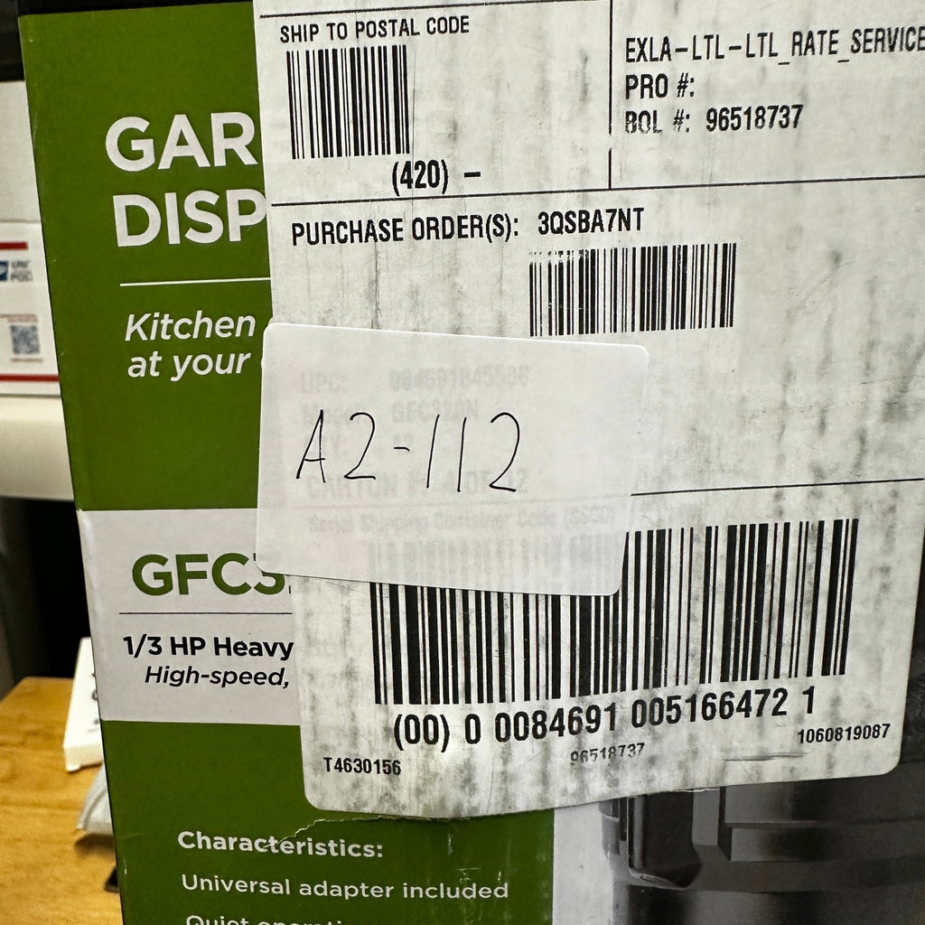 GE 1/3 HP Continuous Feed Garbage Disposer Black GFC320N MISSING DISCHARGE