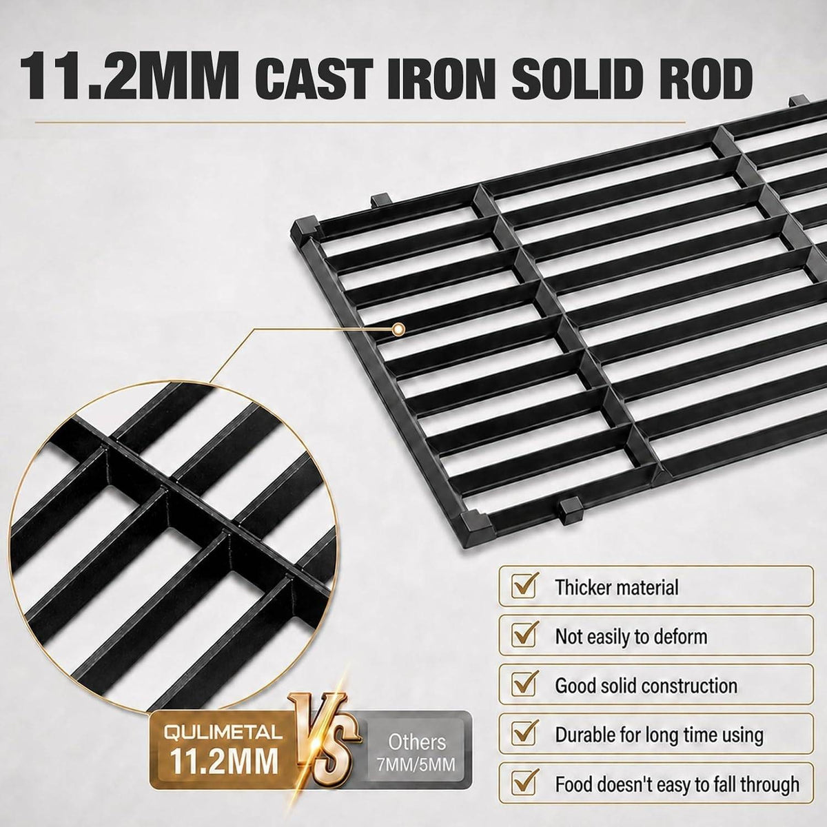 QuliMetal 7635 7637 Grill Replacements Parts for Weber Spirit E-210 Grills 15.3"