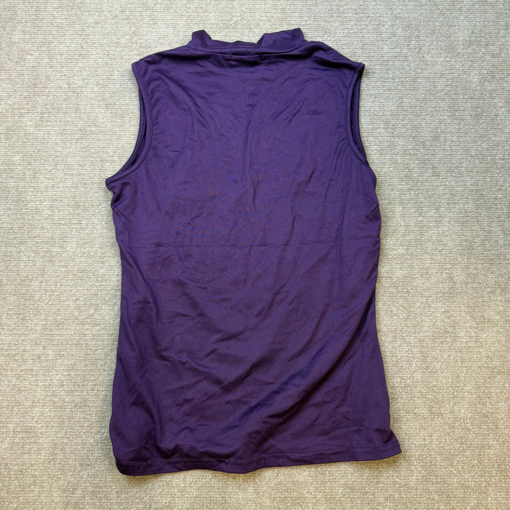 Zeagoo Women's M Purple Mock Turtleneck Tank Top Slim Fitted Sleeveless Top