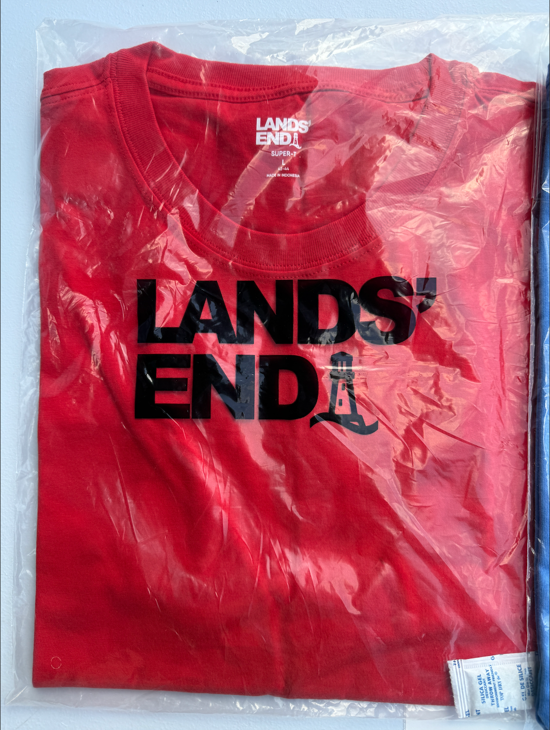 Lands' End Super-T Short Sleeve Men's T-Shirt Size L Compass Red 60393