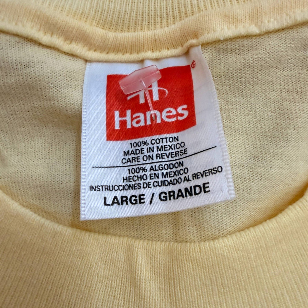 Set of 3 Hanes Men's T-Shirts Size L White, Light Yellow, Orange