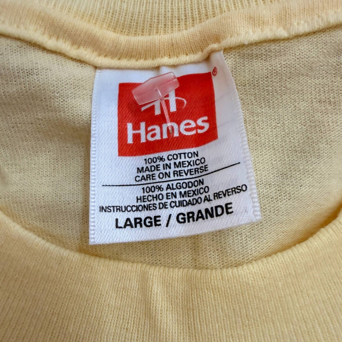Set of 3 Hanes Men's T-Shirts Size L White, Light Yellow, Orange