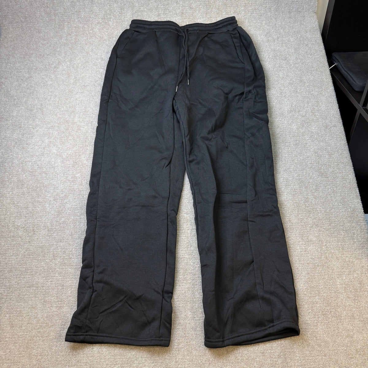 MSRP $43 ZUGJAM Men's M Black Baggy Sweatpants Wide Leg Fleece Lined Lounge