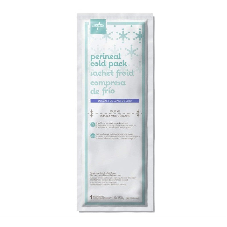 Pack of 24 Medline Deluxe MDS148055, 4.5" x 14.25" Perineal Cold Packs with Adh