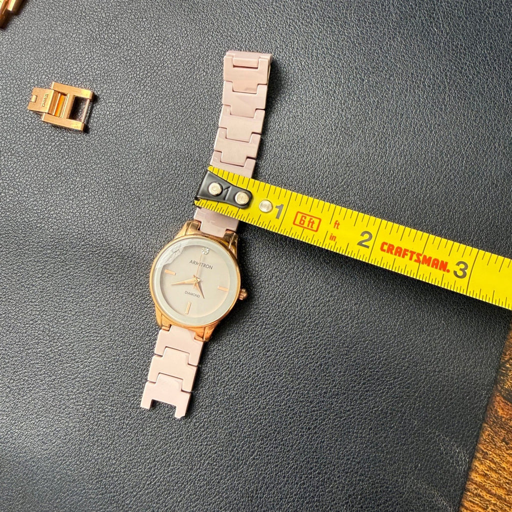 MSRP $95 Armitron 75/5348RG Women's Rose Gold/Pink Watch BROKEN BAND New Batte