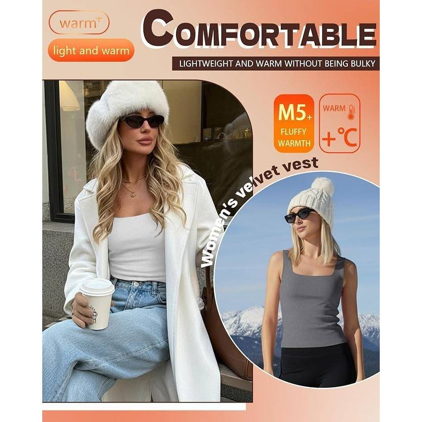 MSRP $40 Riyiper 5 Pack Women's XL Fleece Lined Thermal Tank Top Seamless