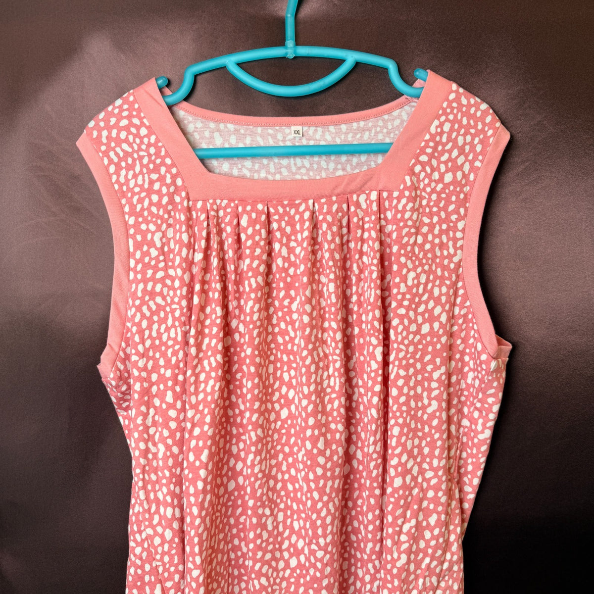 Summer Women's XXL Tank Top Loose Fit Square Neck T-Shirt Cute Sleeveless Tunic
