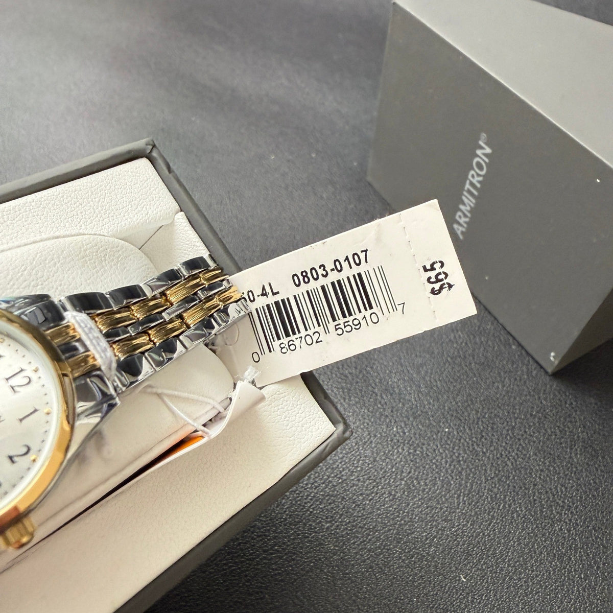 MSRP $65 Armitron Women's 75/5304TTB Two Tone Bracelet Watch New Battery, Ea