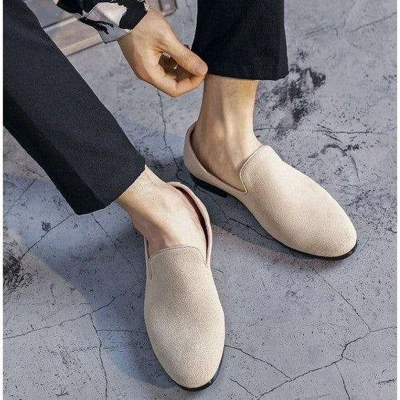 Santimon Mens US 11 Beige Suede Casual Plain Loafers for Formal Occasions Weddin
