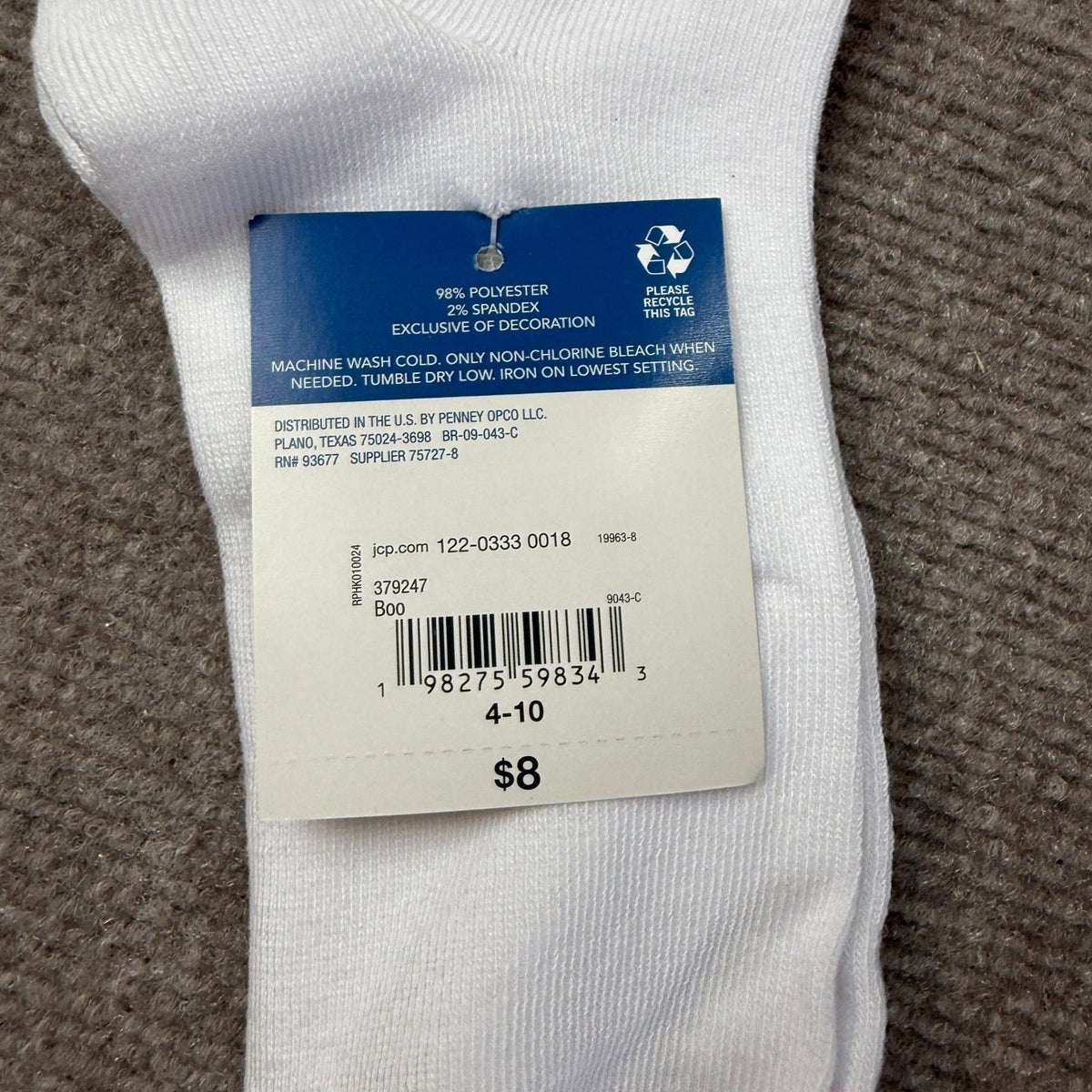 NWT Women's Ankle Socks 4-10 White Pink Stripe Boo Scalloped
