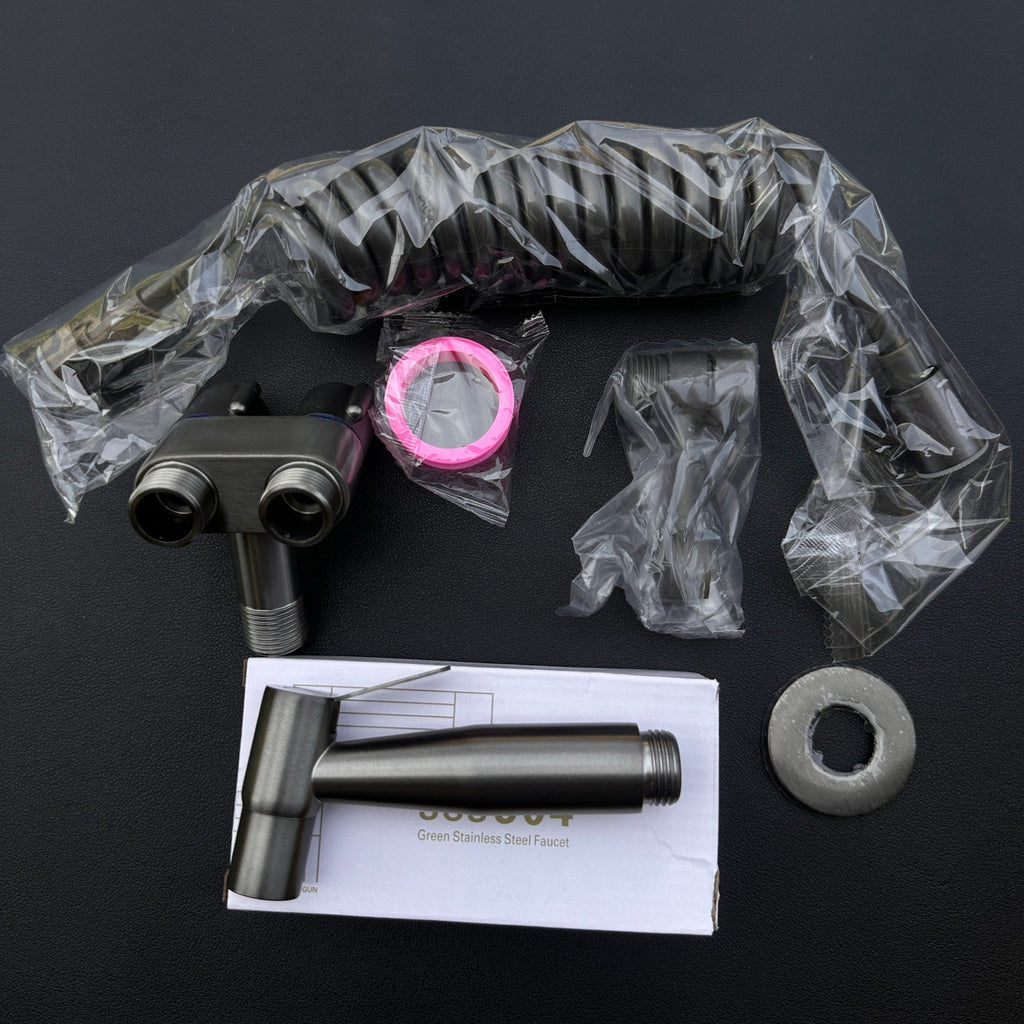 Handheld Bidet Sprayer Kit for Toilet, Stainless Steel Muslim Shattaf, T-Valve