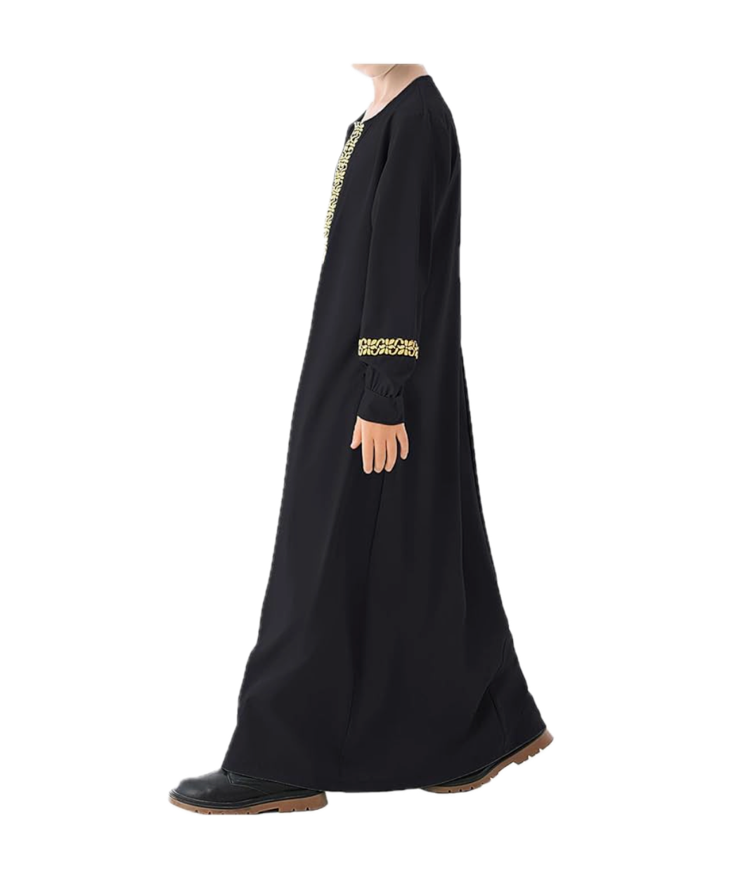 Abetteric Kids Girls Long Sleeve Abaya Dress Muslim Islamic Kaftan Printed Maxi