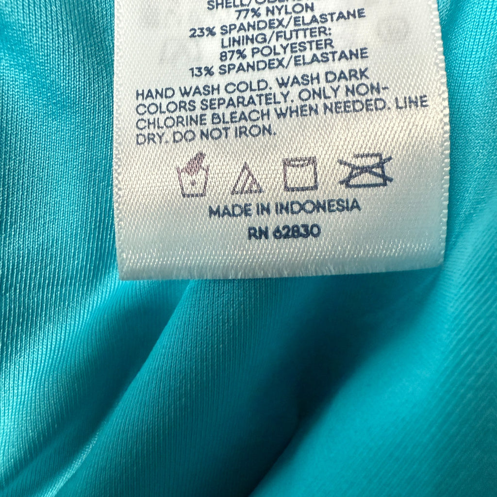 Lands' End Women's XS UPF 50 Adjustable High-Waist Bikini Bottoms Turquoise Lily