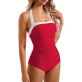MSRP $42 SUUKSESS Womens XL Red/White Sexy Tummy Control One Piece Swimsuit