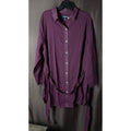 Lands' End Women's 1X (16W-18W) Swim Cover-Up Button Down Shirt Tunic Purple